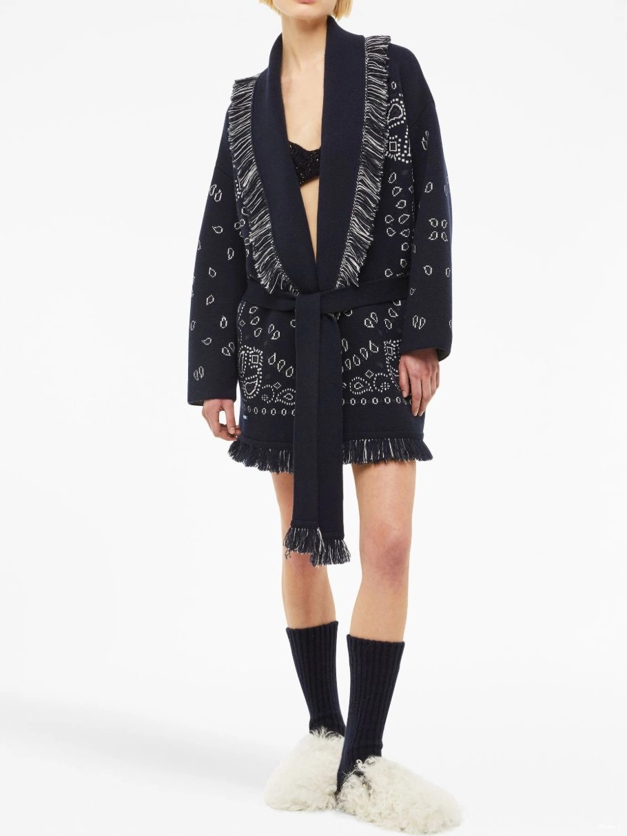 Affordable cardigan Women jacquard Alanui cashmere Bandana 0421